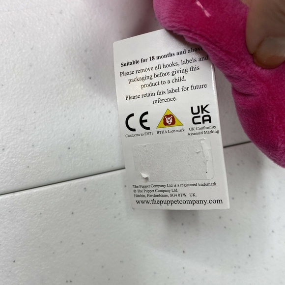 The Puppet Company Pink Baby Monster Hand Puppet Squeaky Moving Mouth Soft Toy - Picture 6 of 10